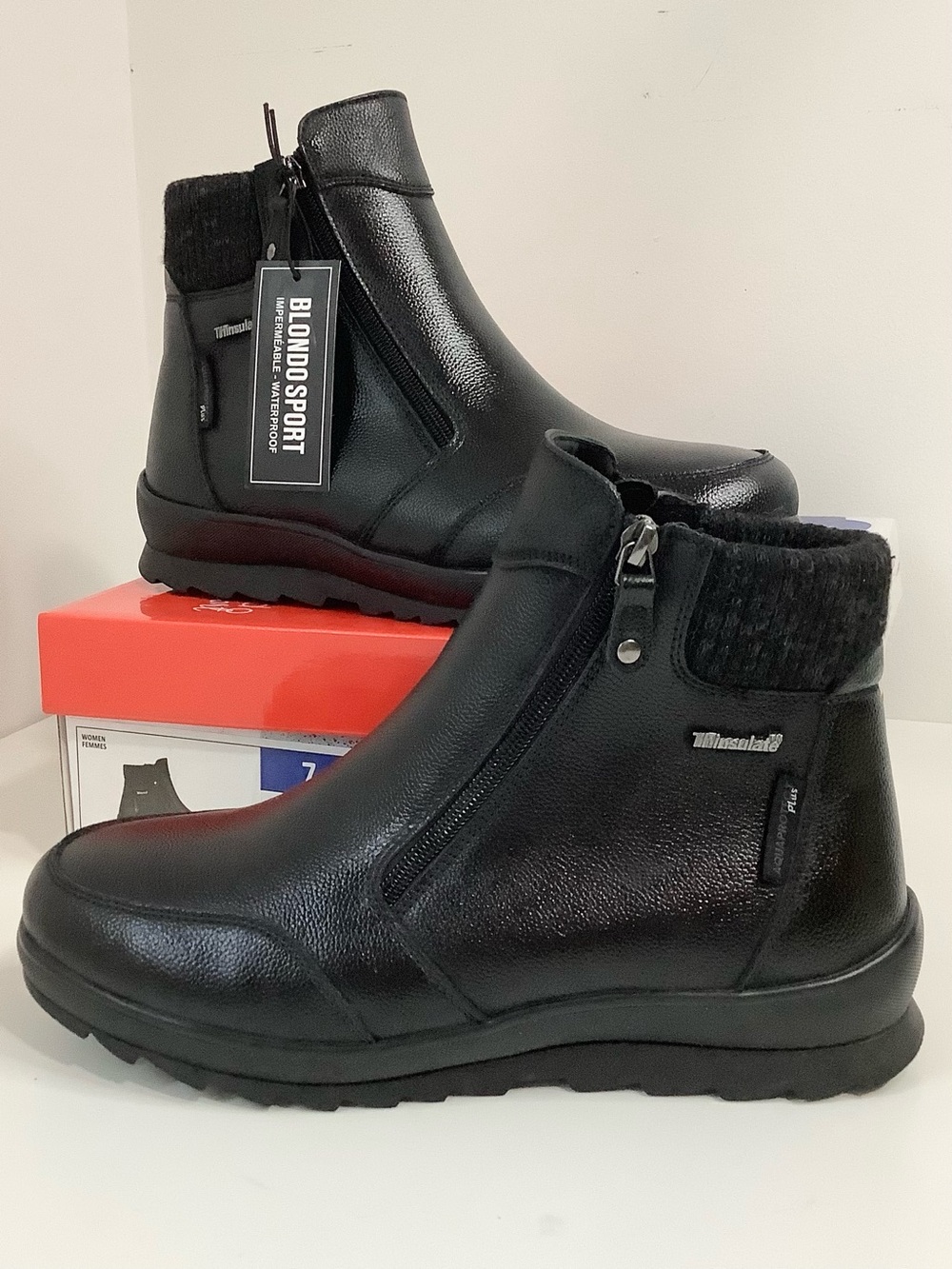 NEW Blondo Black Waterproof Women’s Thinsulate Zip Ankle Winter Snow Boots Sz.7